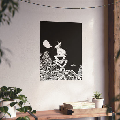 W H I T E  R A B B I T  Matte Vertical Posters
