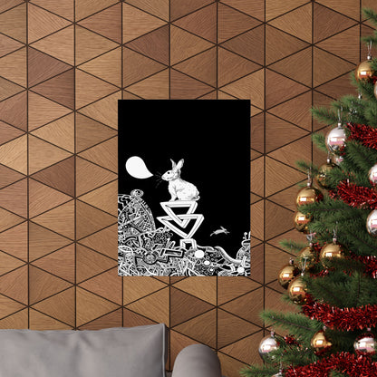 W H I T E  R A B B I T  Matte Vertical Posters