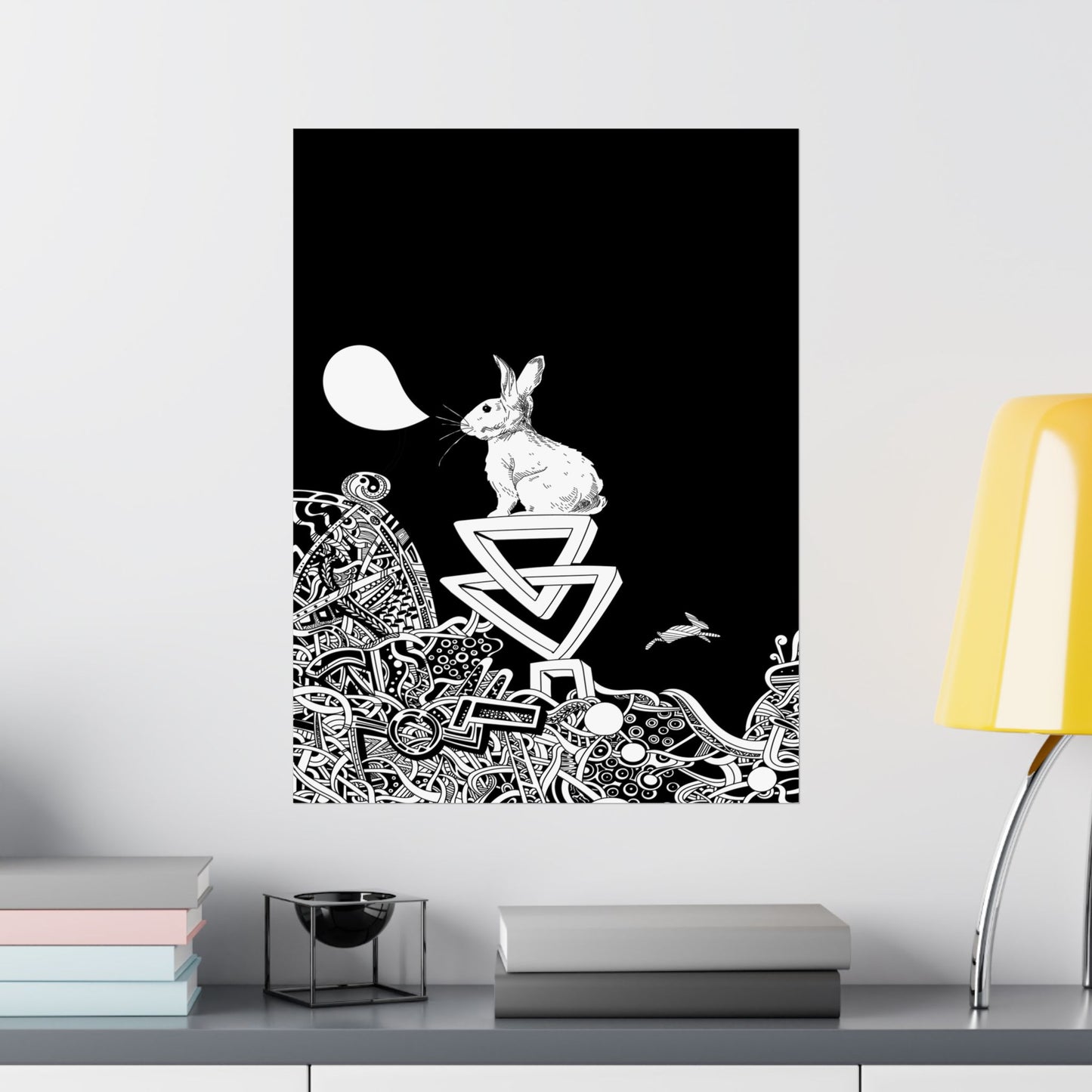 W H I T E  R A B B I T  Matte Vertical Posters